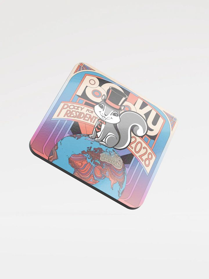Durable HQ Coaster: Pooky for President on a Psychedelic Globe product image (1)
