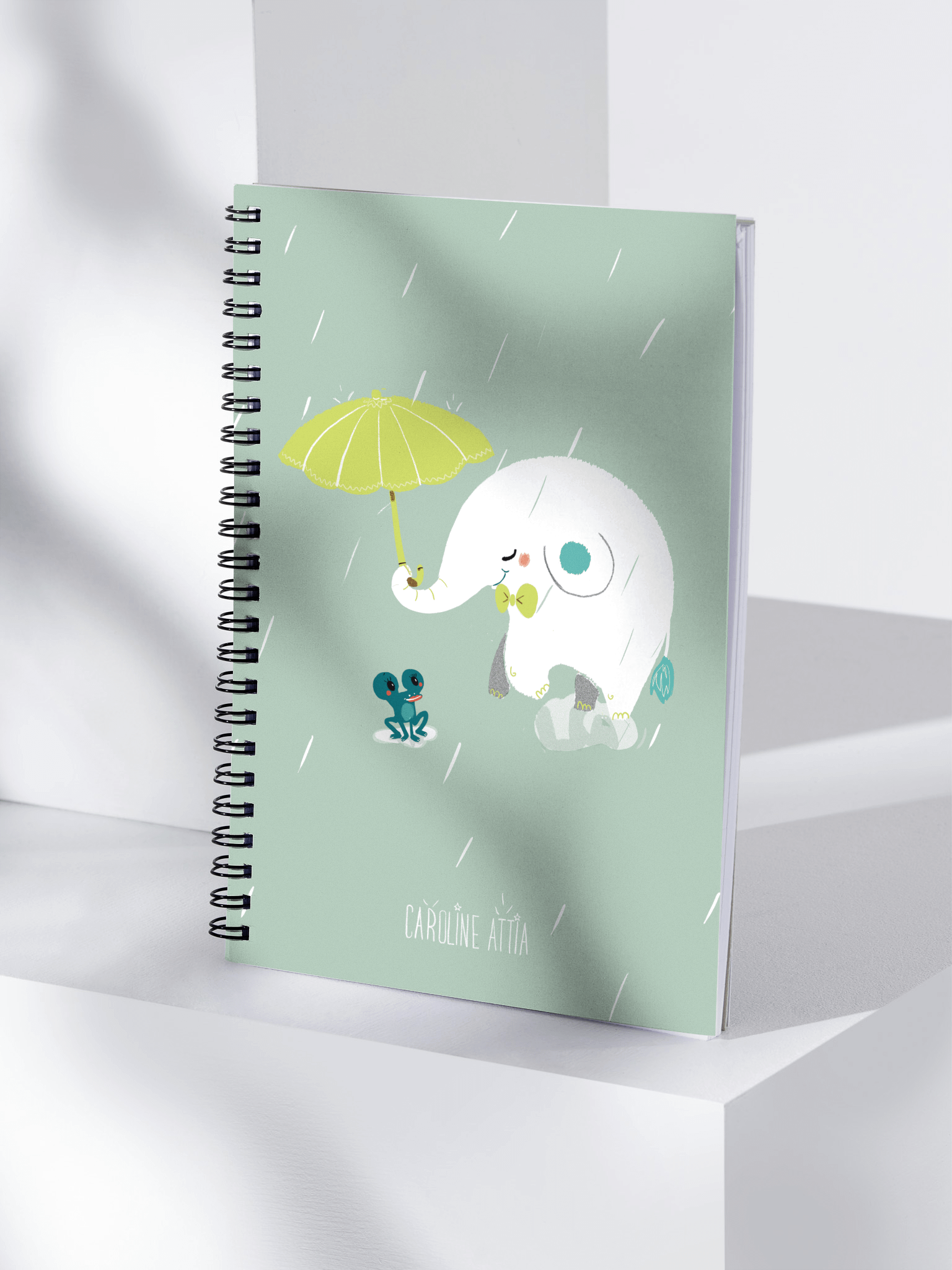 Rainy Elephant & Frog Notebook product image (4)