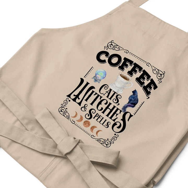 Coffee, Cats, Witches, and Spells APRON - Witchy, Kitchen Witch, Magic Kitchen Gift product image (1)