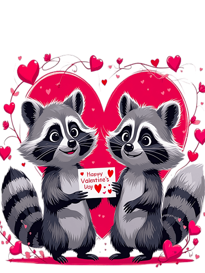 Valentines Day Racoons in Love product image (2)