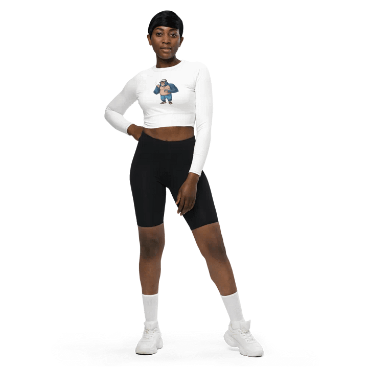 Blue Gorilla All-Over Print Recycled Long Sleeve Crop Top product image (1)