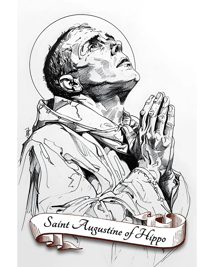 Saint Augustine of Hippo Patron Saint of Priests and Theologians Matte Poster product image (1)