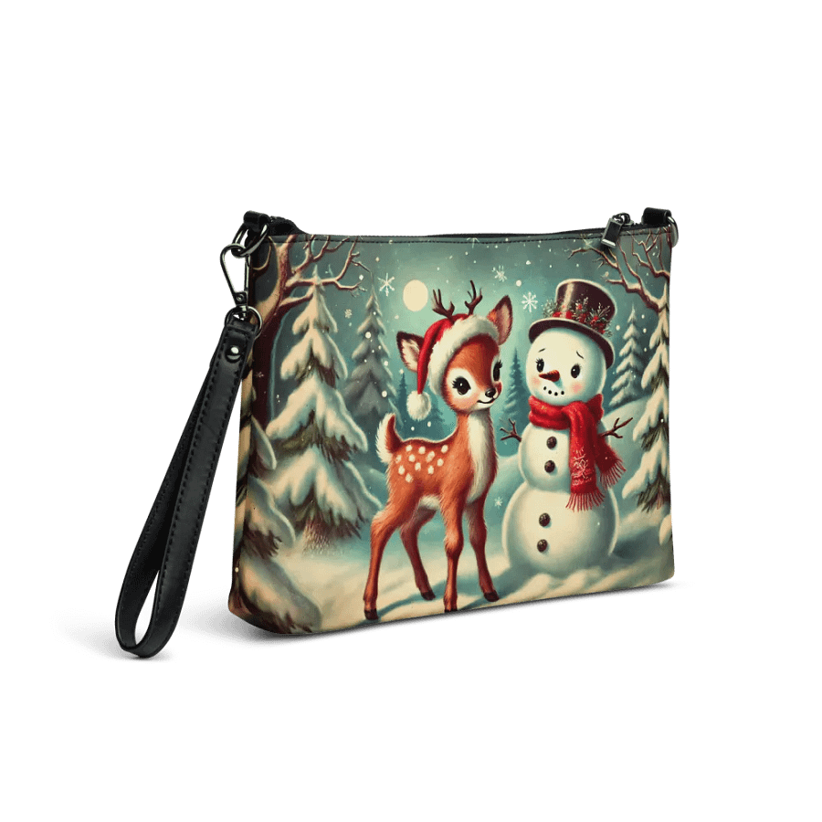 Christmas Reindeer and Snowman Crossbody Bag - Holiday Purse product image (4)