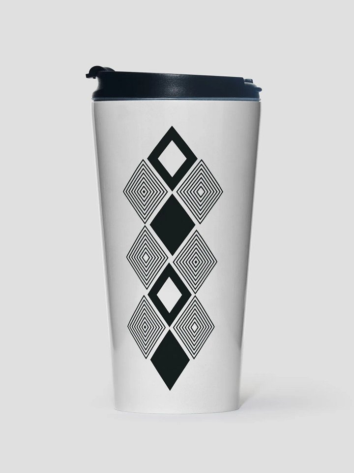 Black and white triangle design Stainless Steel Travel Mug product image (1)