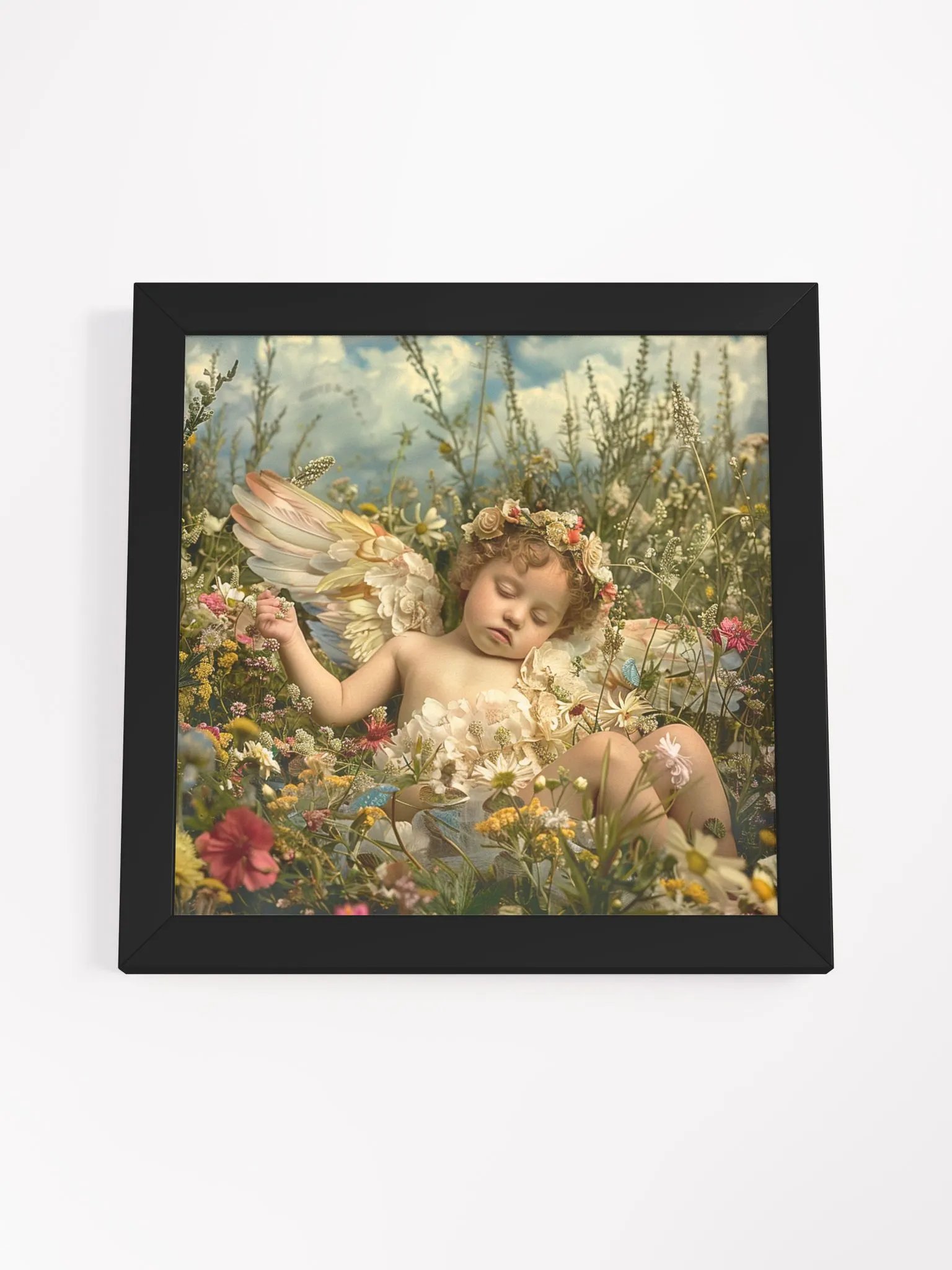Cherub Child In A Field of Flowers Wall Art product image (4)