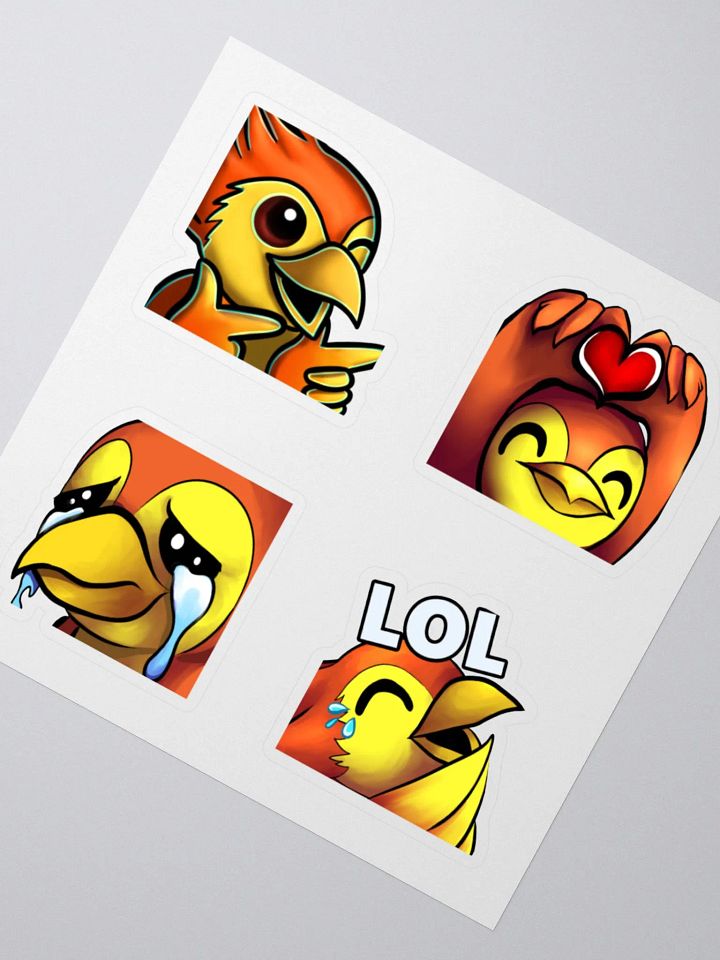 Emote Bird Kiss Cut Stickers Set product image (2)