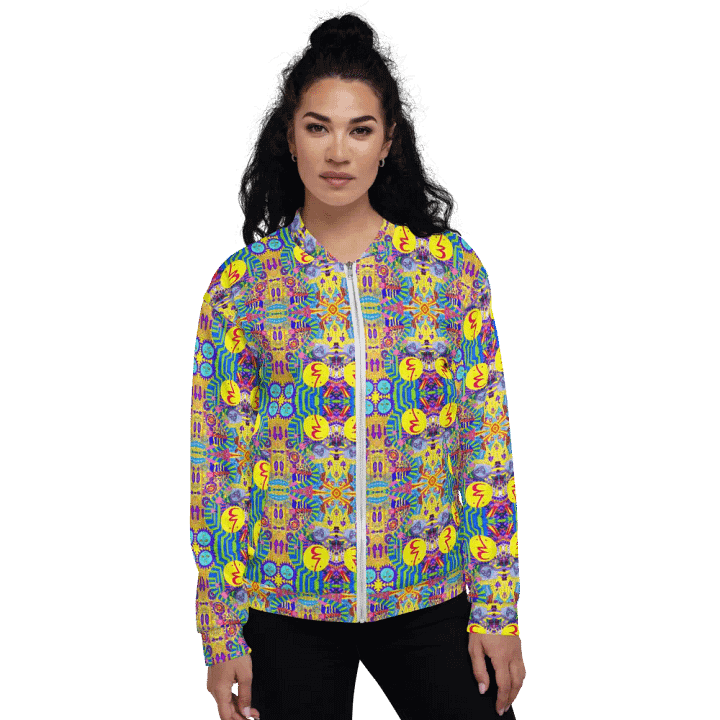 Abstract Colourful Doodles Unisex Bomber Jacket product image (2)