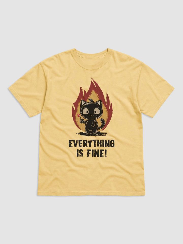 Calm Catastrophe - Humorous Cat Illustration - Everything Is Fine product image (1)
