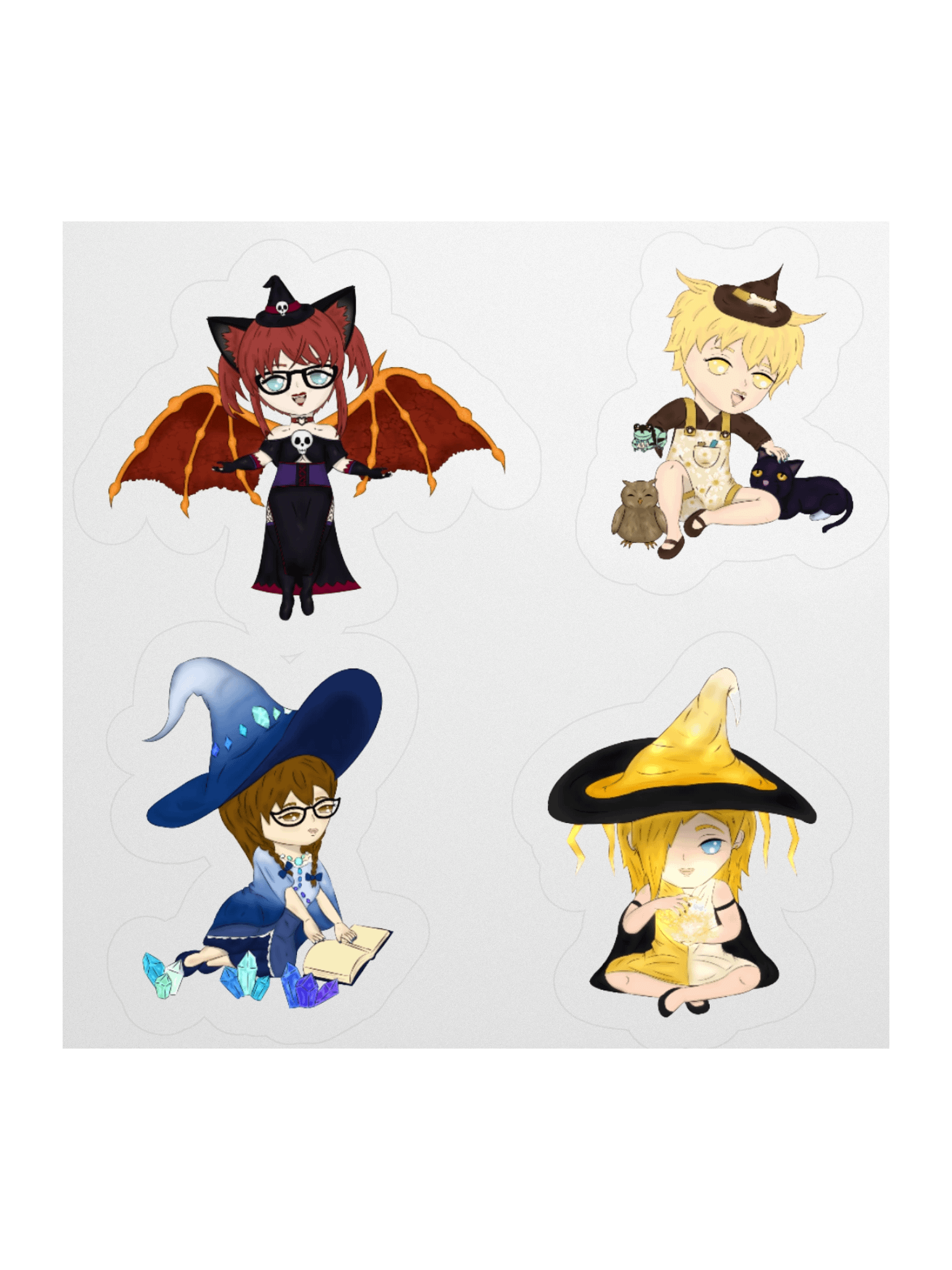 Witch Sticker Set | Choco, Puddin, Yuuki, Aidan product image (3)