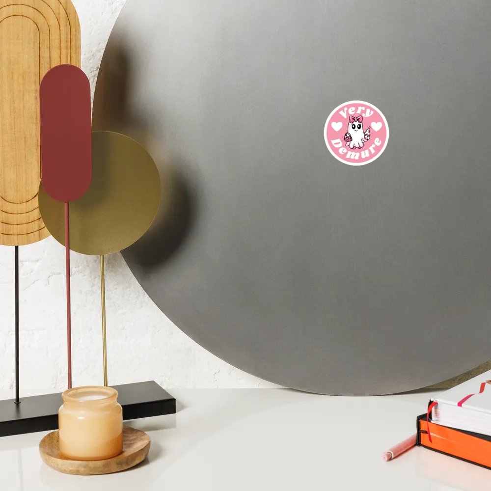 Very Demure Cute Ghost Circle Magnet product image (9)