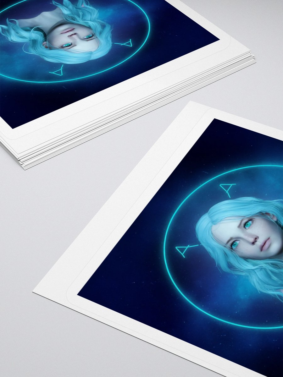 Aquarius Neon Blue Vinyl Sticker - Futuristic Digital Art product image (4)