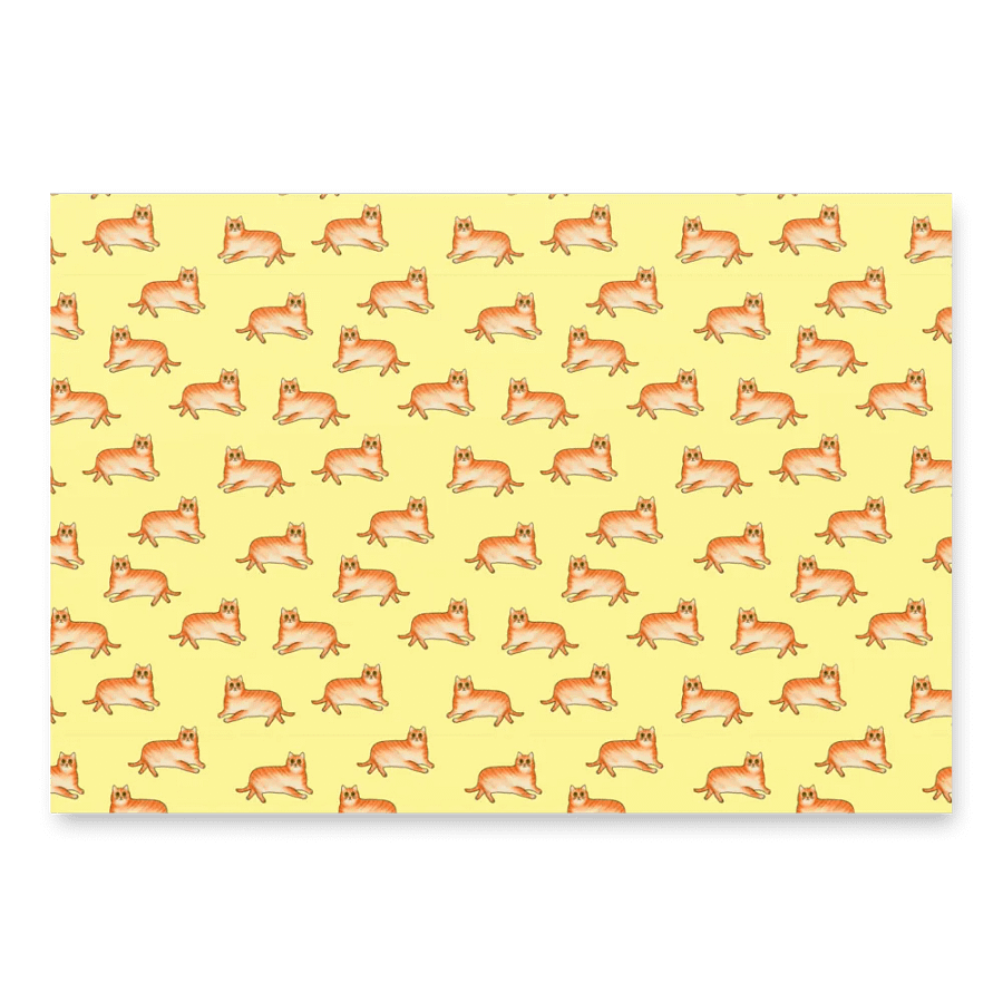 Fat Cat On Pale Yellow Base - Wrapping Paper product image (1)