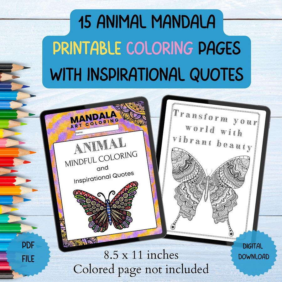Animal Mandala Coloring Book product image (1)