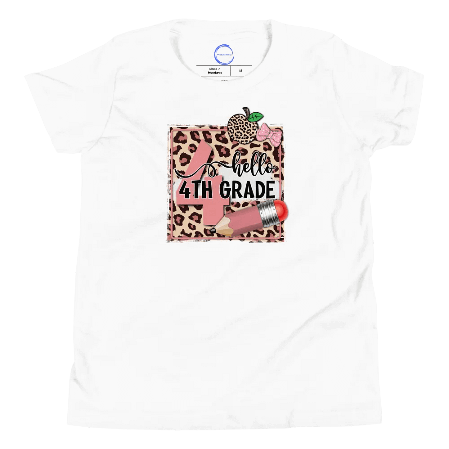 Hello 4th Grade Leopard Print Youth T-Shirt product image (2)
