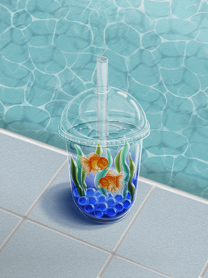 Goldfish Boba Tea 🌙 Illustration wallpaper set product image (1)