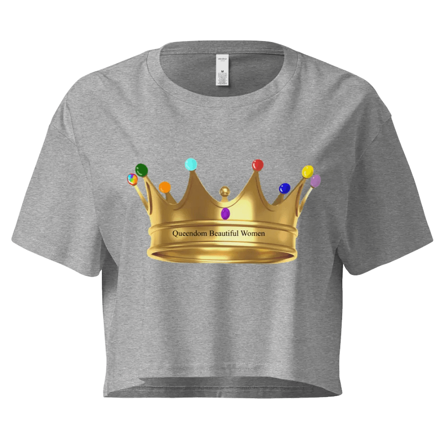 Queendom Beautiful Women Gemstone Crown Crop Tee/ Gray(TM) product image (1)