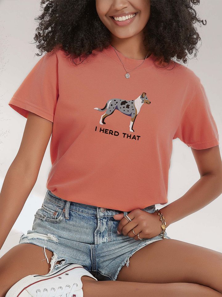 I Herd That T-Shirt(Embroidered) of a Smooth Collie(Blue Merle) product image (2)