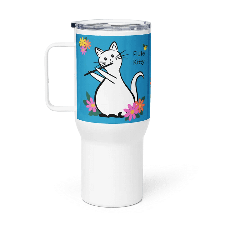 Flute Kitty Travel Mug w handle - C Flute product image (1)
