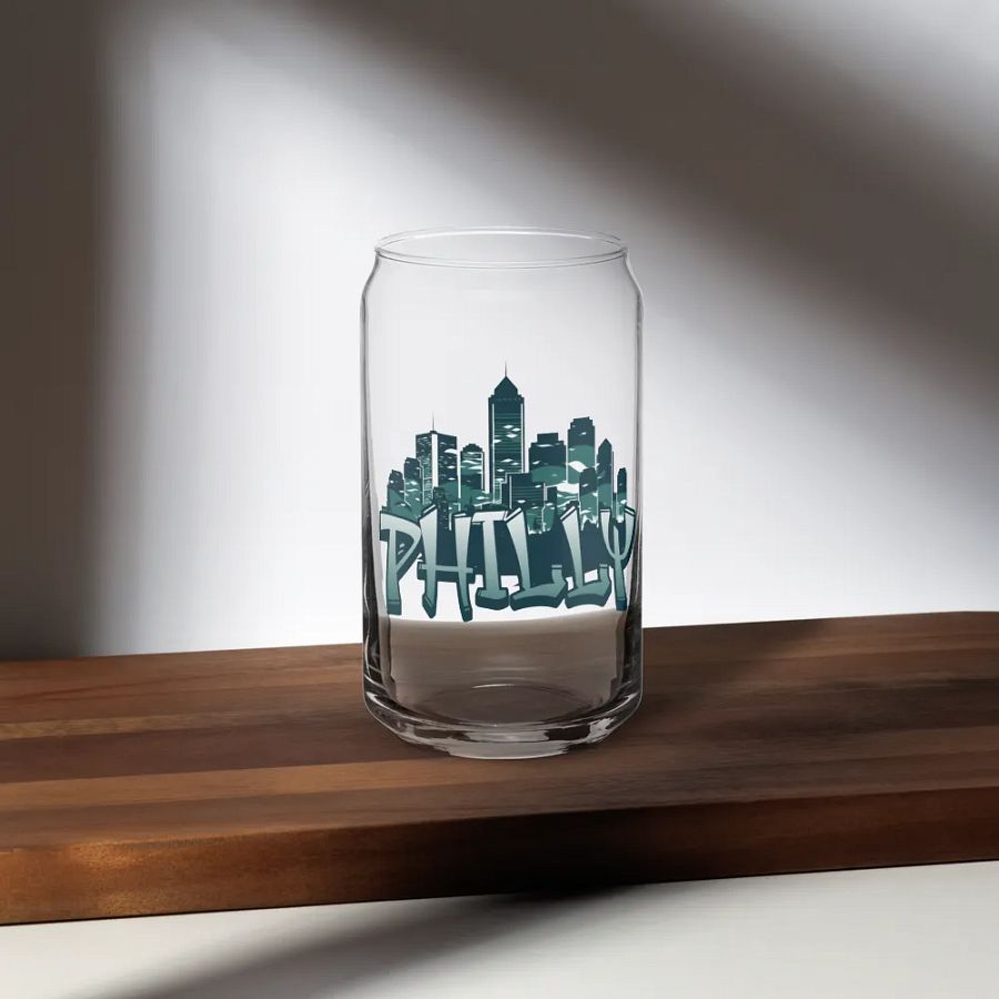 GREEN PHILLY CITYSCAPE Can-Shaped Glass - GREEN product image (5)