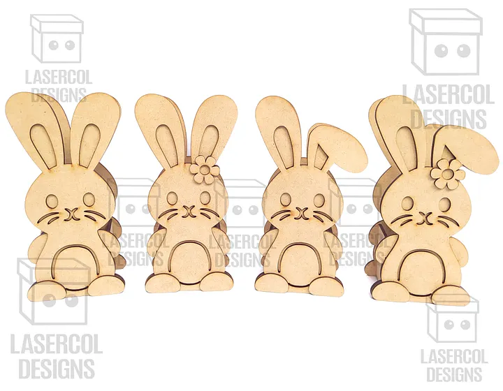 Easter Bunny Basket Set 4 (4 Styles, 2 Sizes) - Laser Cut Files product image (2)