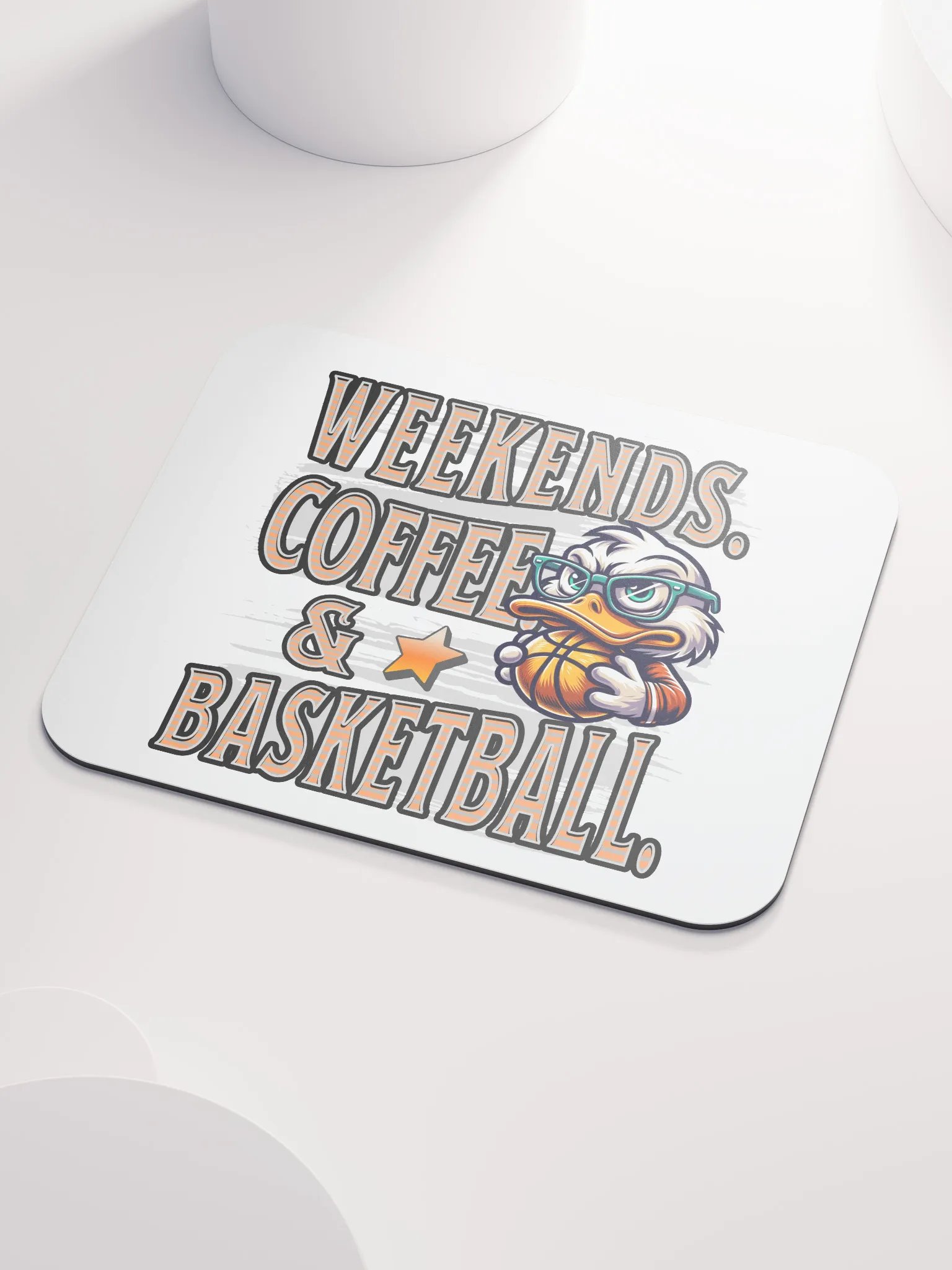 Weekends Coffee And Basketball Duck Vibes Mouse Pad product image (3)