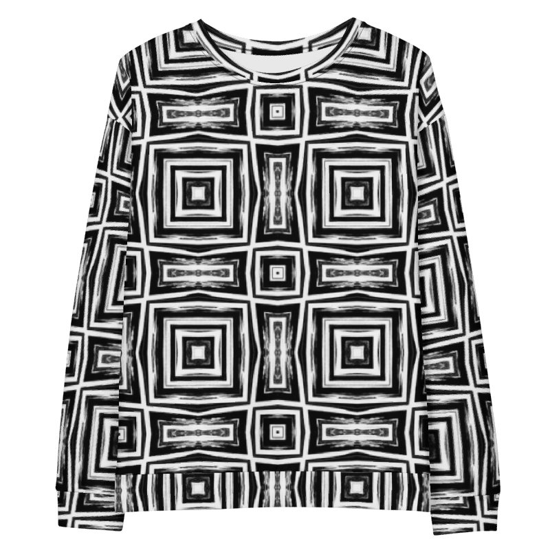 Abstract Monochrome Repeating Pattern Unisex All Over Print Sweatshirt product image (11)