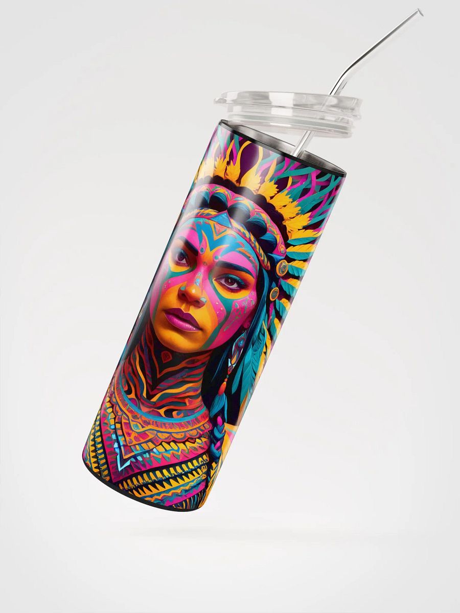 Vibrant Warrior Spirit, Yellow, Red, Blue, Pink Stainless Steel Tumbler product image (5)