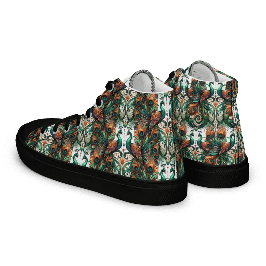 Peacock Feathers Women's High Top Canvas Shoes product image (8)