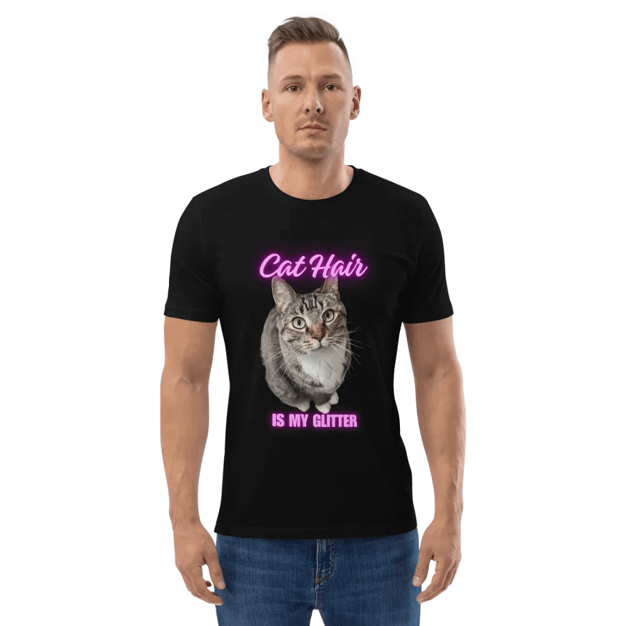 Cat Hair is my glitter tshirt (black) product image (3)