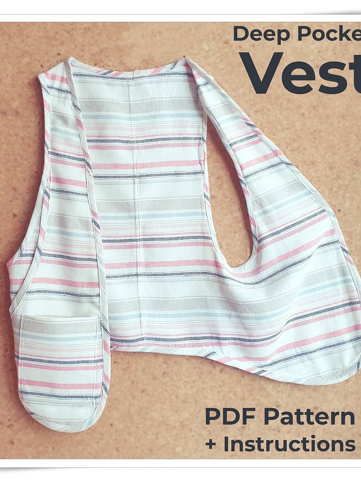 Deep Pocket Vest PDF Pattern and Instructions product image (1)