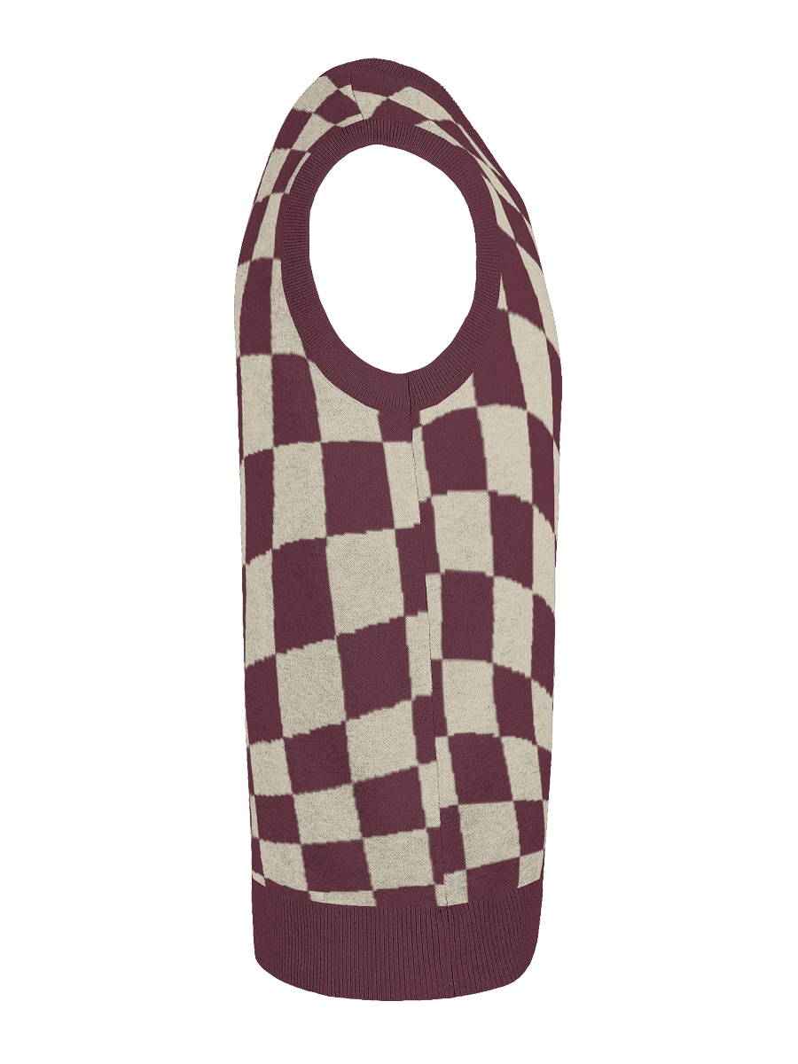 Burgundy Tiger Stripe V-Neck Vest product image (4)