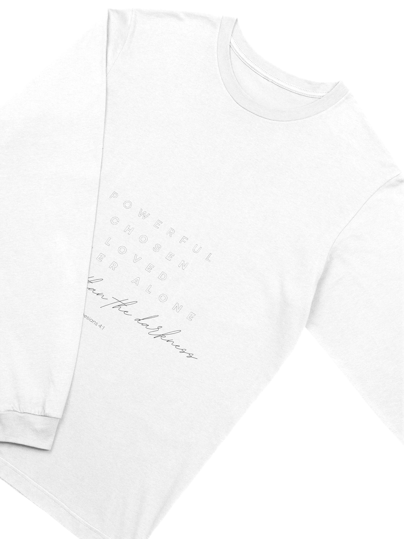 "Stronger than the darkness" Long Sleeve Tee (White) product image (4)