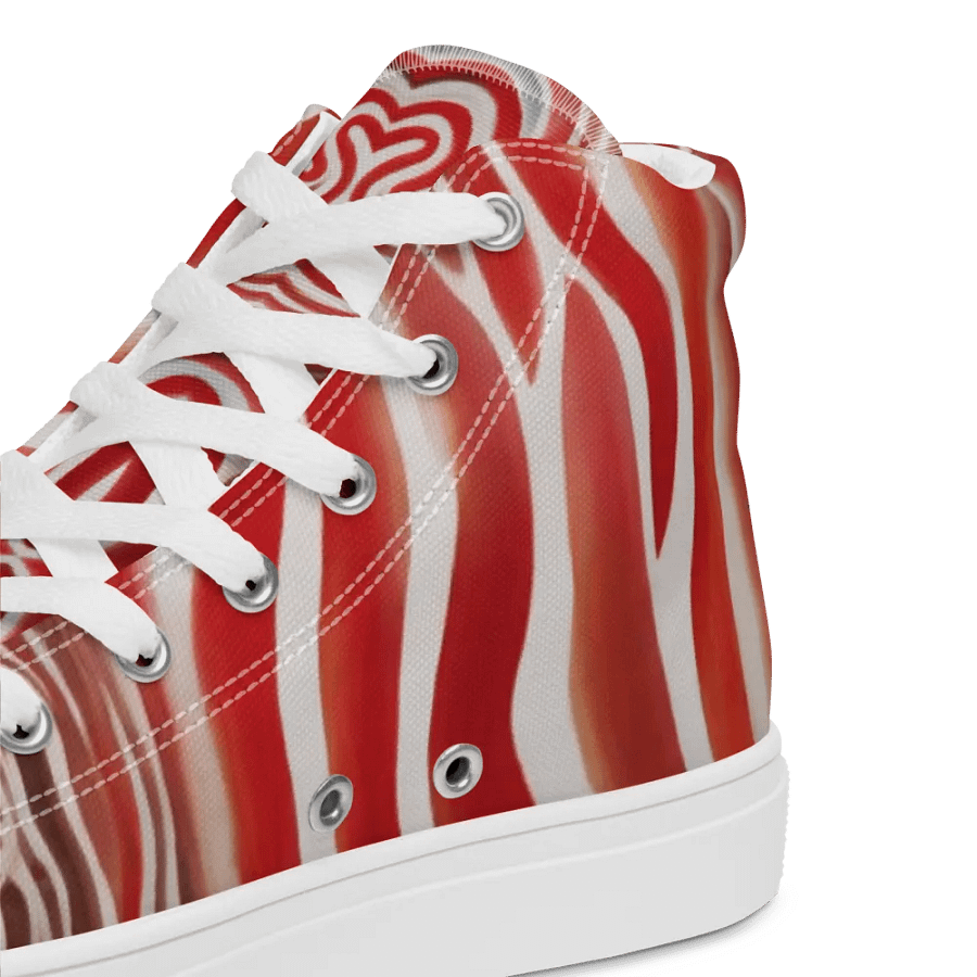 Funky Red Liquid Tie-Dye Explosion Women's High-Top Canvas Shoes product image (9)