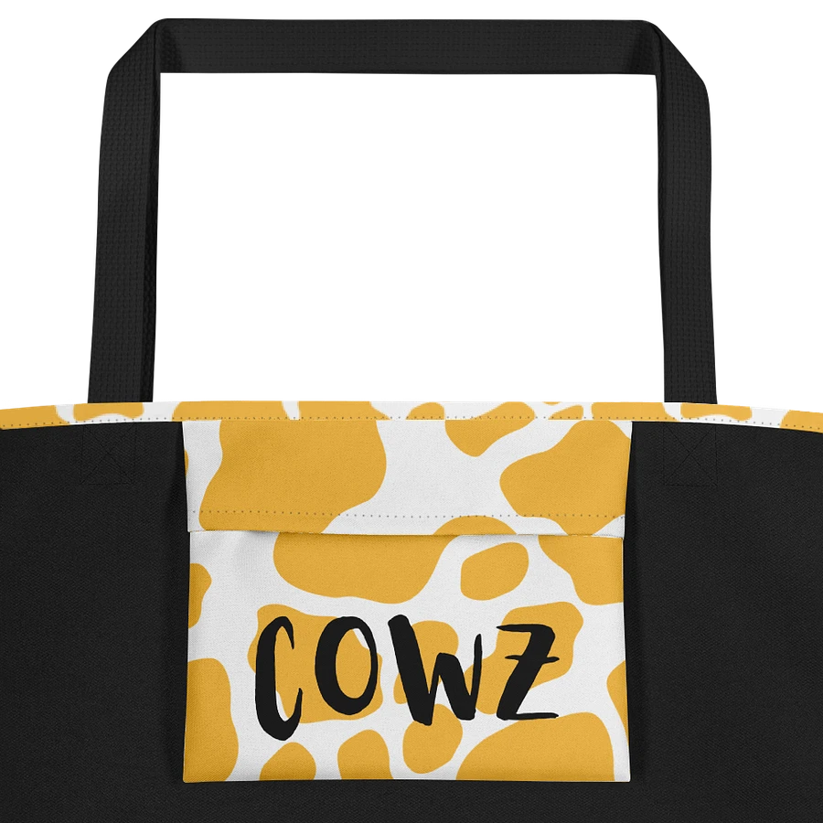 Cow Print Tote bag with Pocket - Yellow product image (2)