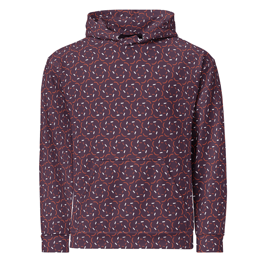 Violet Flux Geometric Allover Print Hoodie for Men and Women product image (3)