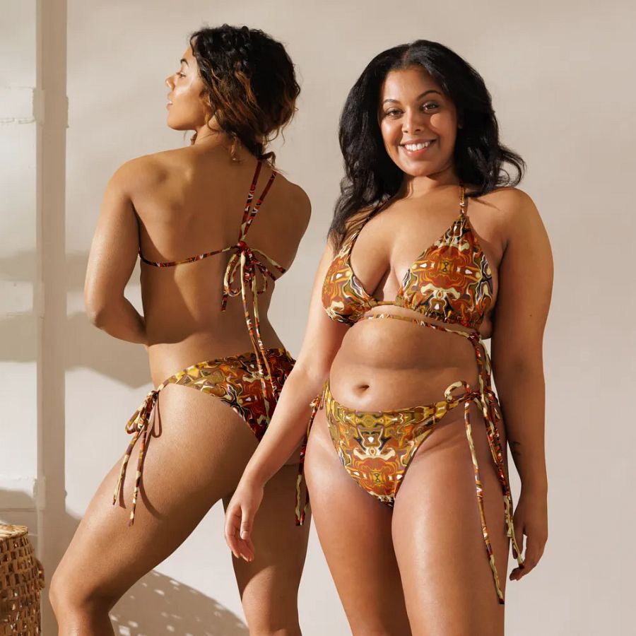 Symmetric Splendor Brown String Bikini Set product image (2)