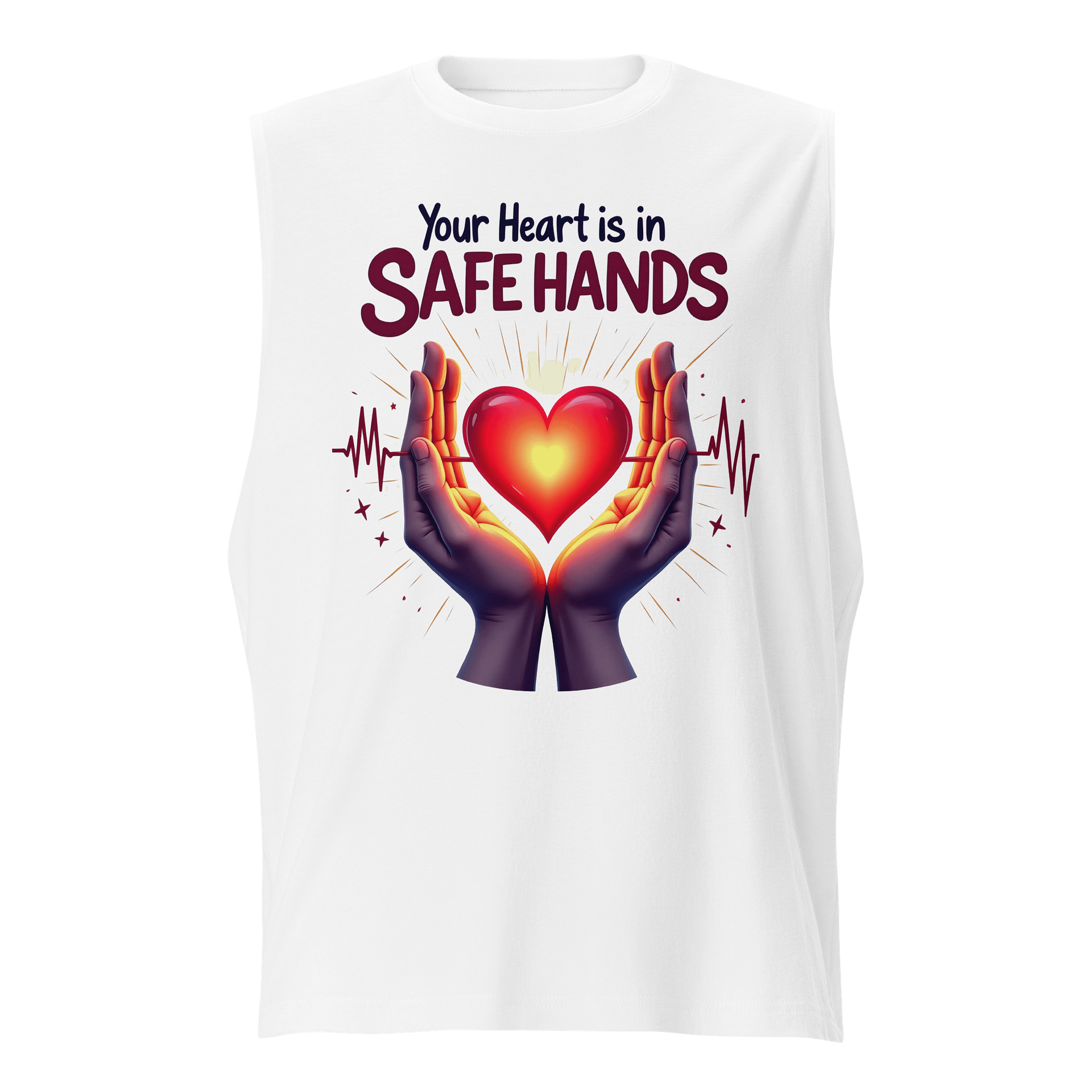 Safe Hands Glowing Heart Muscle Tank product image (1)