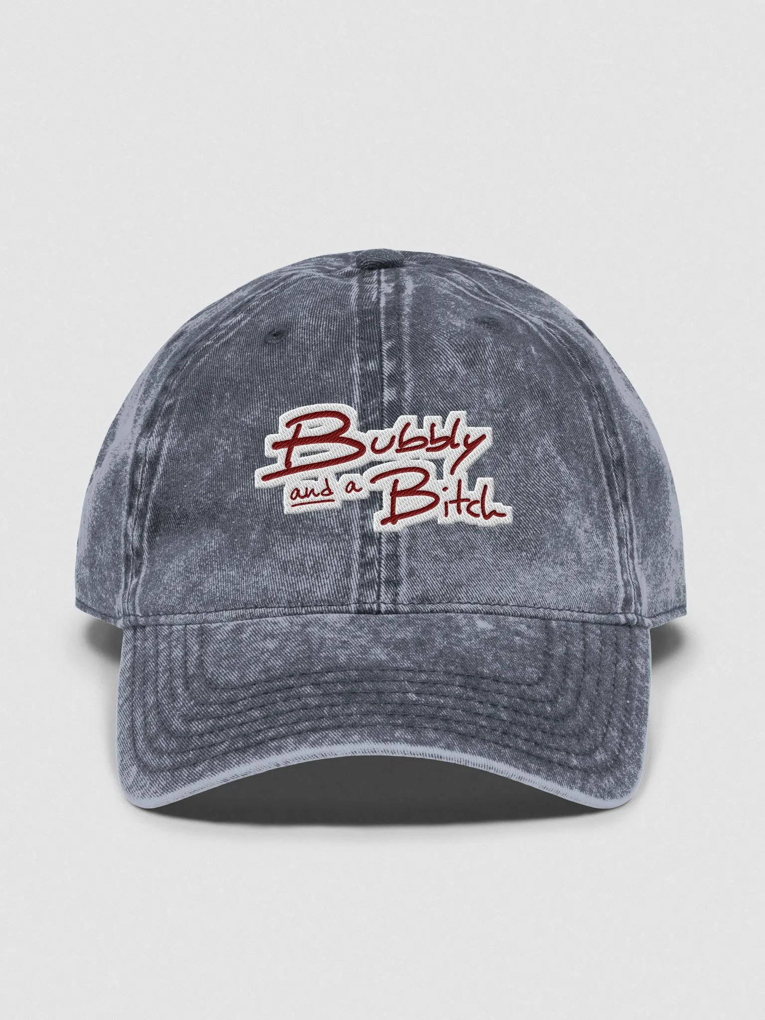 Bubbly and a B*tch embroidered vintage wash dad hat (maroon bubble design) product image (1)