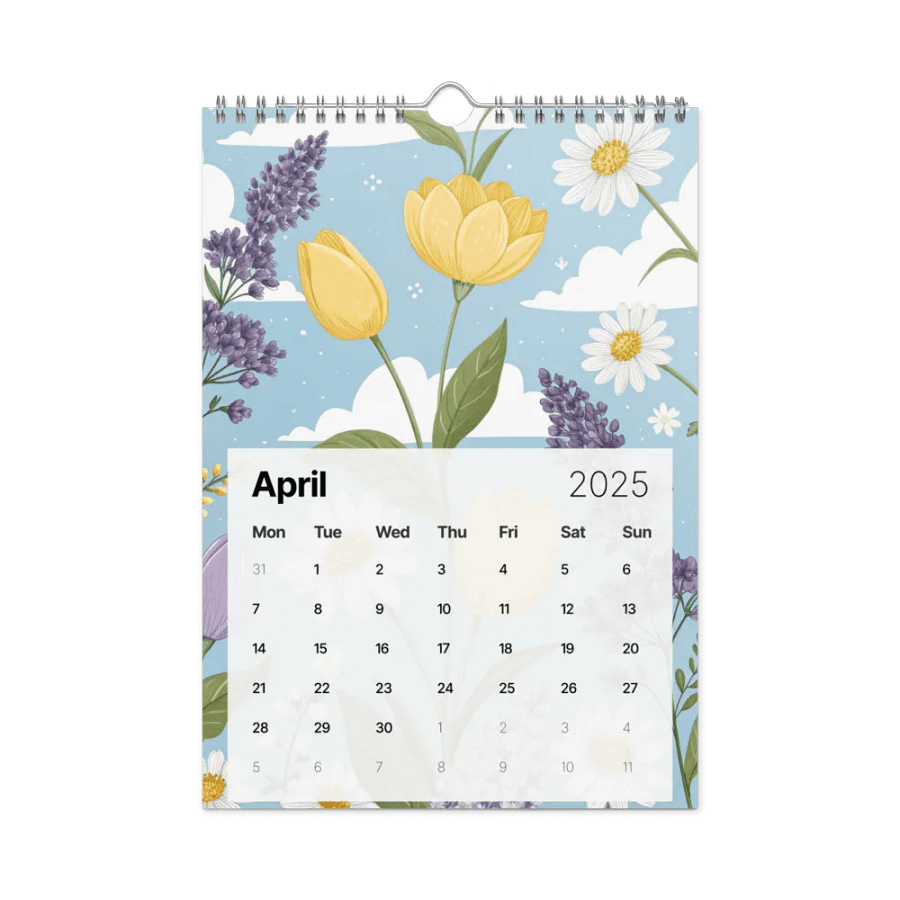 SEAMLESS FLORAL PATTERN WALL CALENDAR 2025 product image (1)