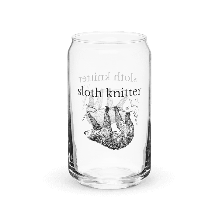 Sloth Knitter Can-Shaped Glass product image (2)