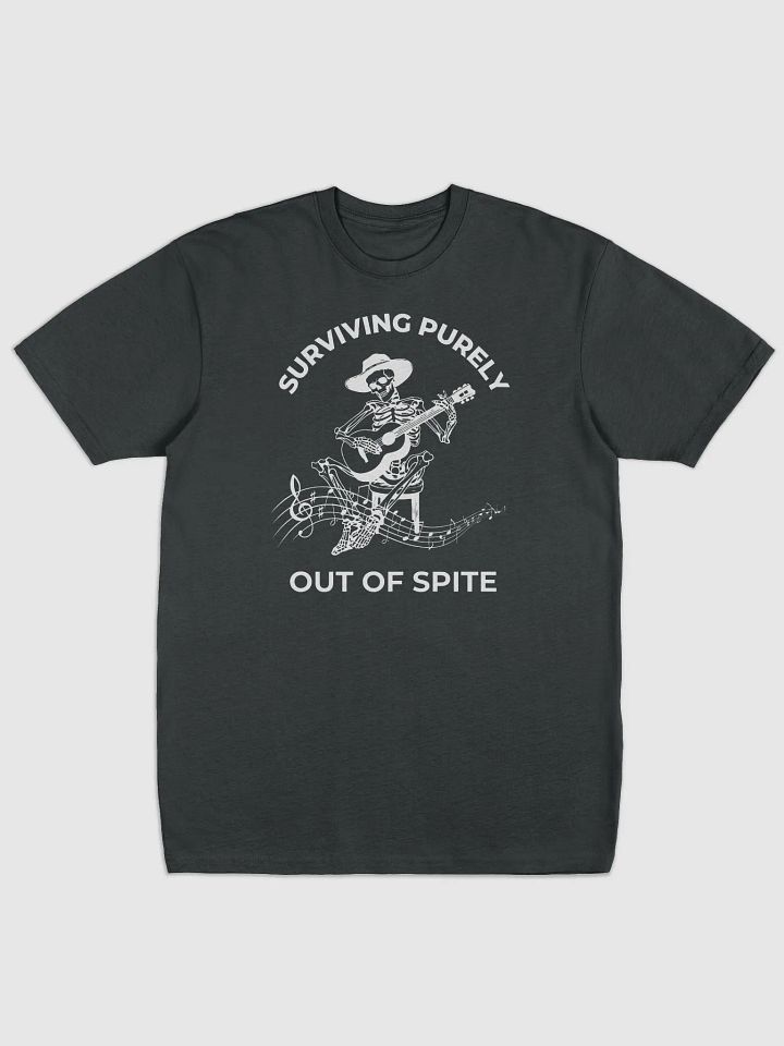 Surviving Purely Out of Spite" Skeleton Guitar T-Shirt – Funny Gothic Western Tee product image (2)