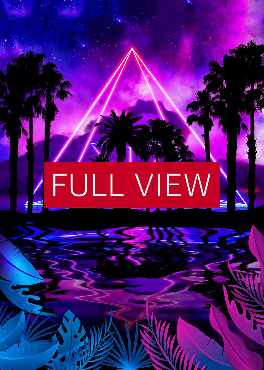 Neon palms landscape: Pyramid [synthwave/vaporwave/cyberpunk] — Aesthetic poster, retrowave poster, vaporwave poster, neon art, space poster product image (3)