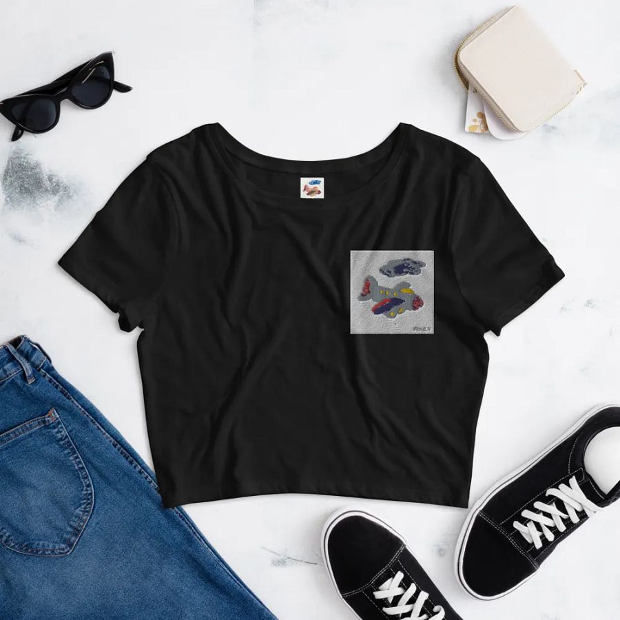 Kid Airplane (Bella+Canvas Women's Crop Tee) product image (8)