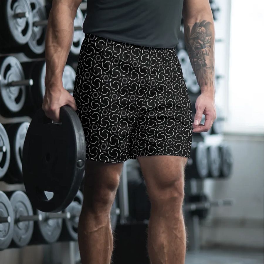 Smoke & Shadow Geometric All Over Print Unisex Athletic Long Shorts product image (6)
