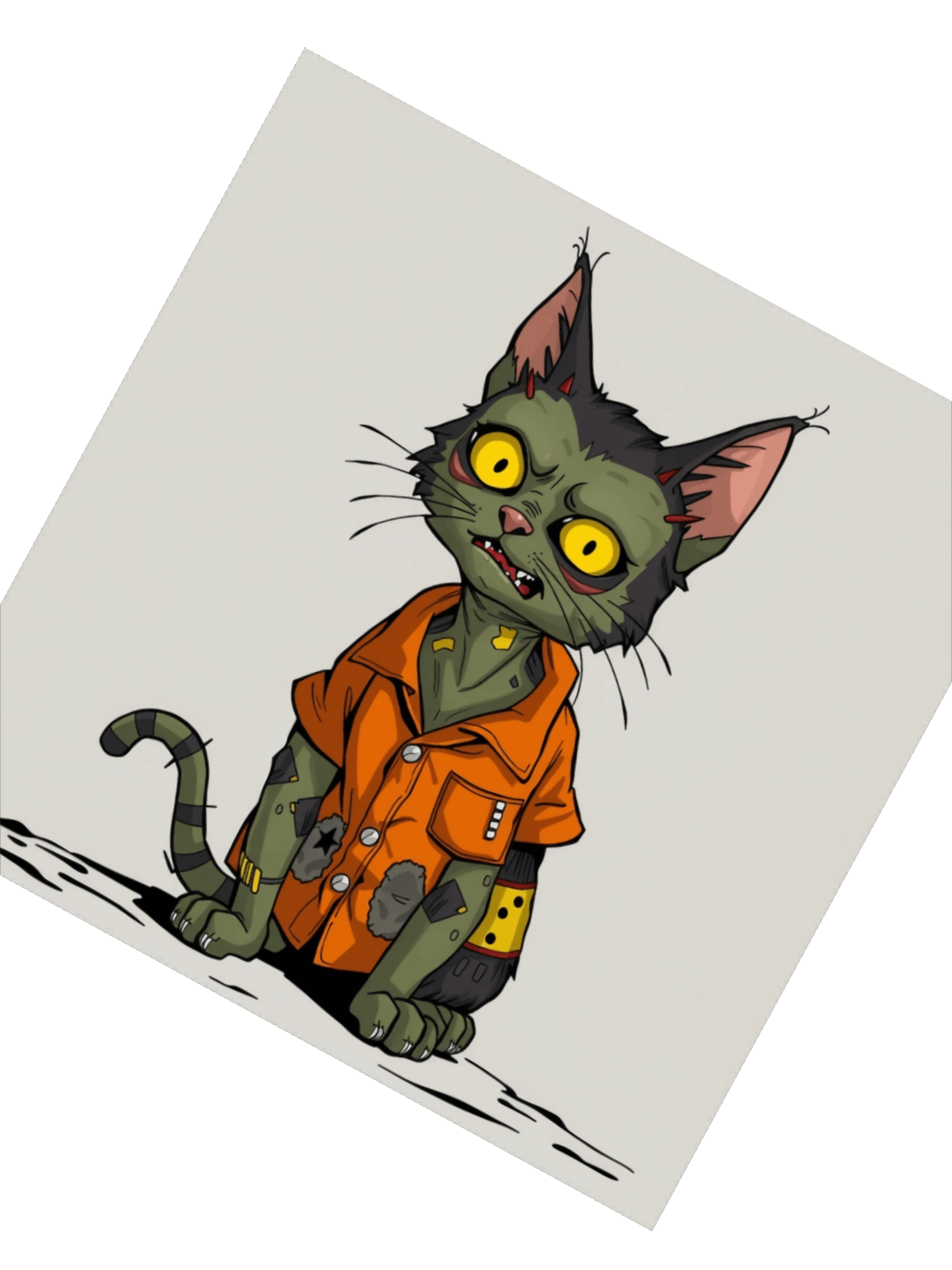 Zombie Cat Kiss Cut Stickers product image (4)