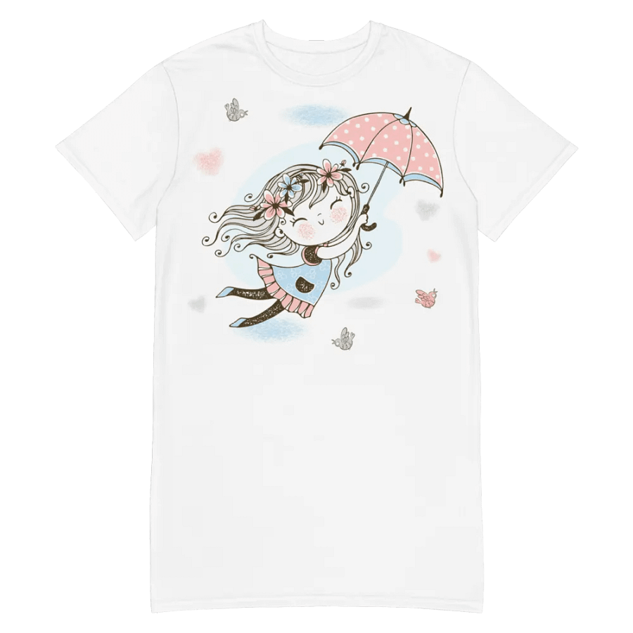 'Fly Away Girlie' White T-Shirt Dress product image (10)