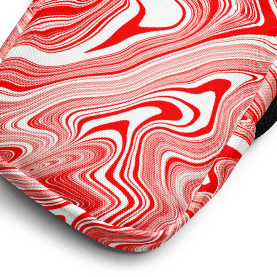 Utility Crossbody Bag - Red and White Liquid Swirls product image (3)