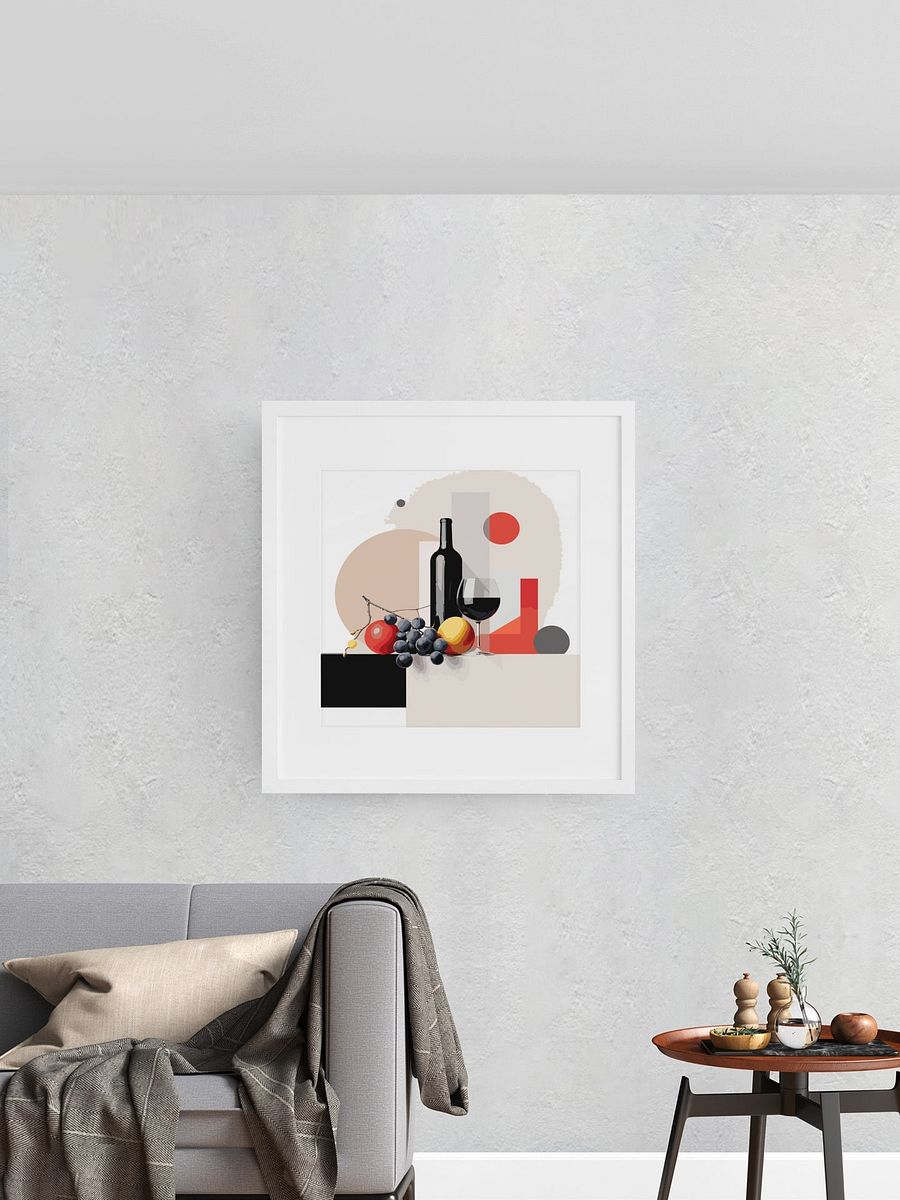 Stylish Wine and Grapes Poster, Modern Kitchen Wall Art, Geometric Abstract Still Life, Chic Dining Room Decor, Wine Lovers Gift Idea product image (1)