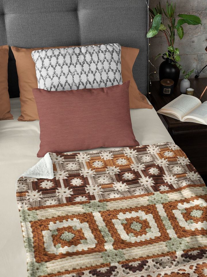 Fall Colors Granny Knit Patchwork Throw Blanket product image (1)
