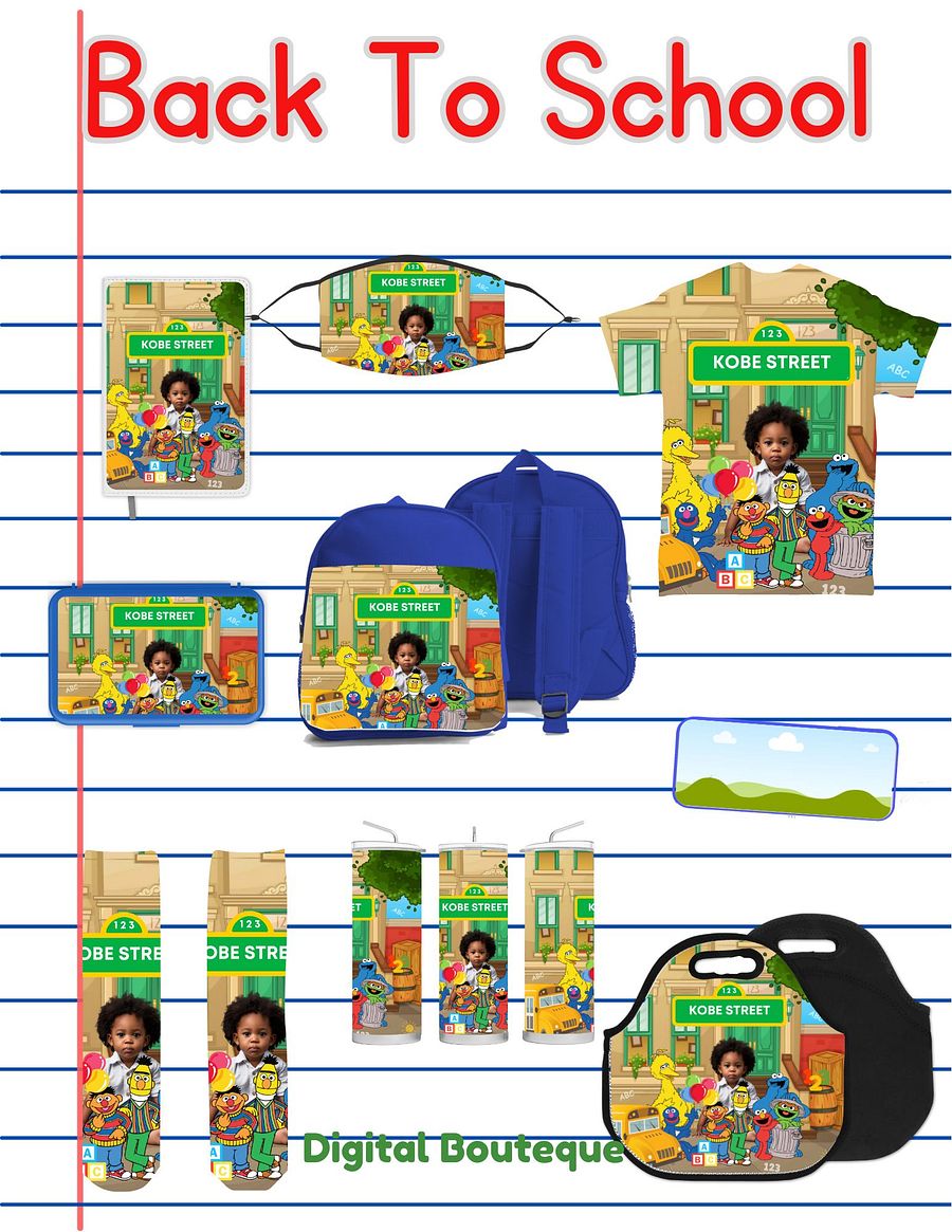 Personalized Sesame Street Design Back to School Customizable Canva Template Set product image (5)